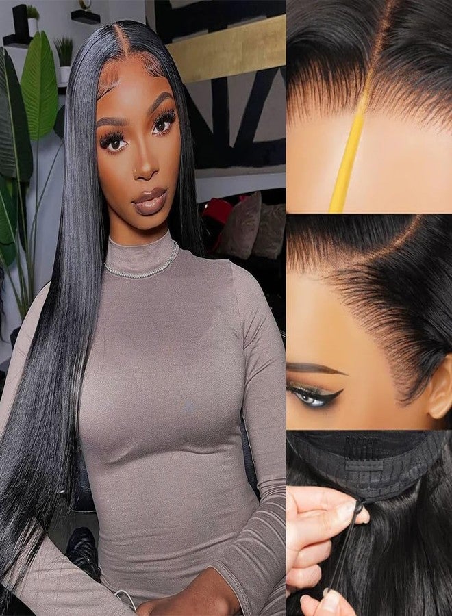 Profairsor Wear and Go Glueless Wigs Human Hair straight Pre Cut Lace Glueless Wig Wear and Go Drawstring Wig Human Hair13x6 Lace Wigs with Elastic 200 Density Natural Color 20 Inch - Image 2
