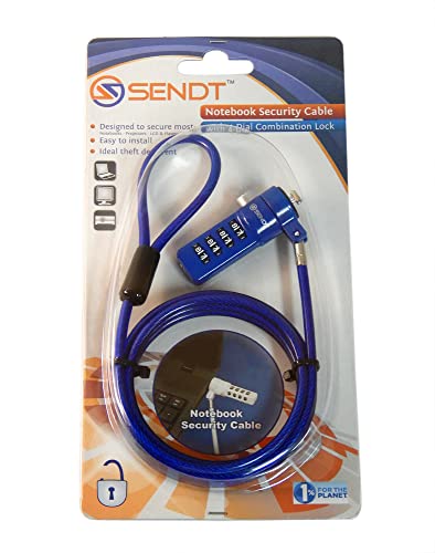 Sendt Blue Notebook/Laptop Combination Lock Security Cable - Image 3