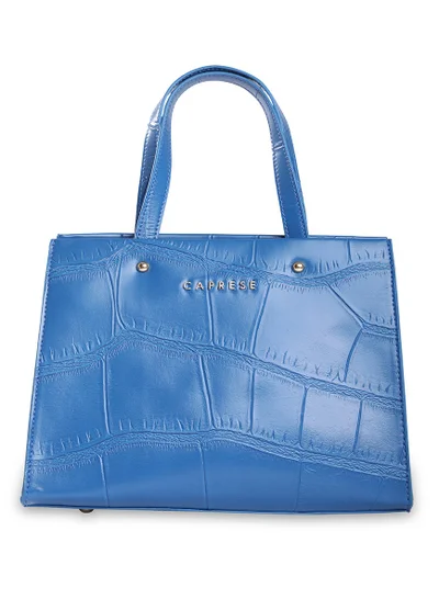 CAPRESE Caprese Mink Abstract Ultramarine Faux Leather Small Tote Handbag