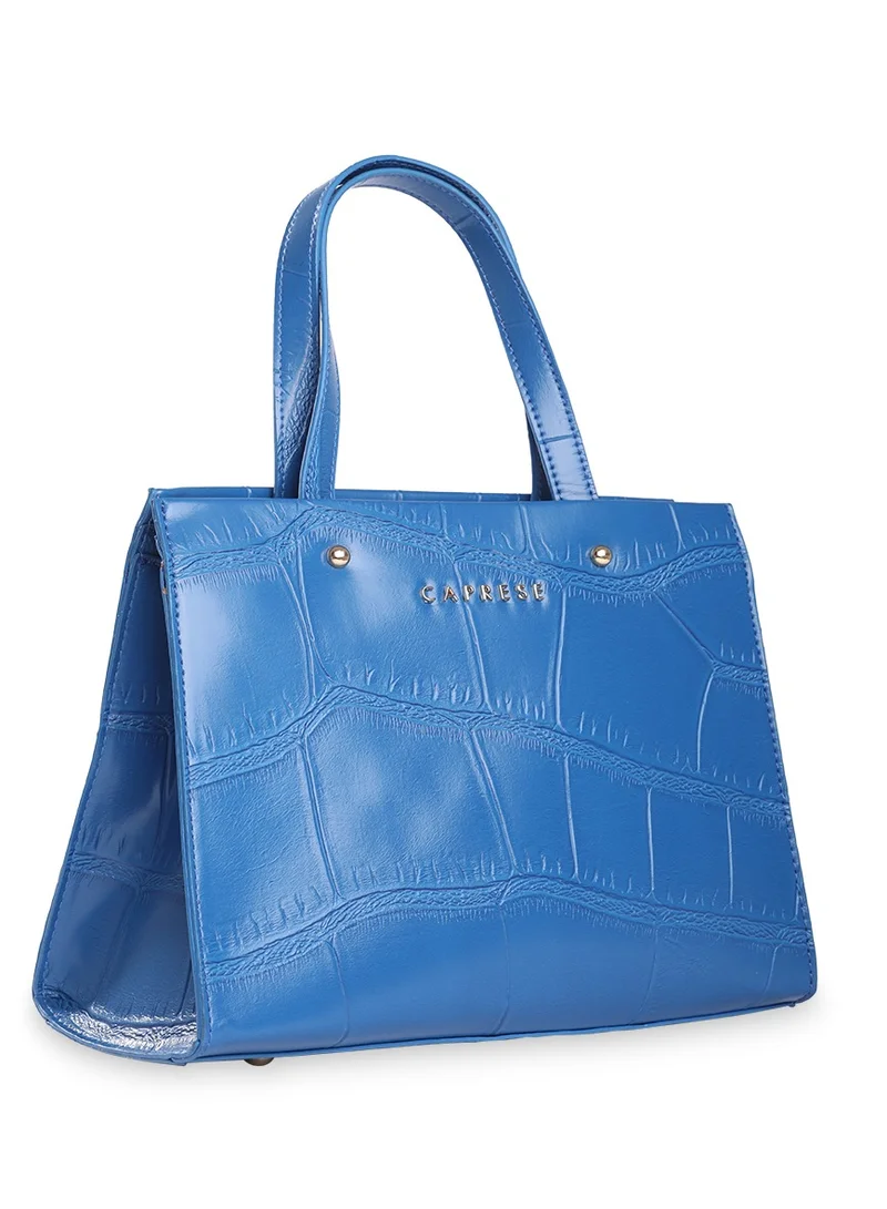 CAPRESE Caprese Mink Abstract Ultramarine Faux Leather Small Tote Handbag