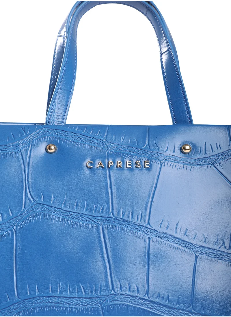 CAPRESE Caprese Mink Abstract Ultramarine Faux Leather Small Tote Handbag