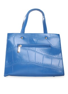 CAPRESE Caprese Mink Abstract Ultramarine Faux Leather Small Tote Handbag  - Image 4