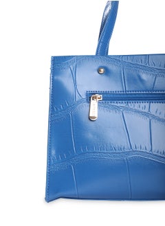 CAPRESE Caprese Mink Abstract Ultramarine Faux Leather Small Tote Handbag  - Image 5