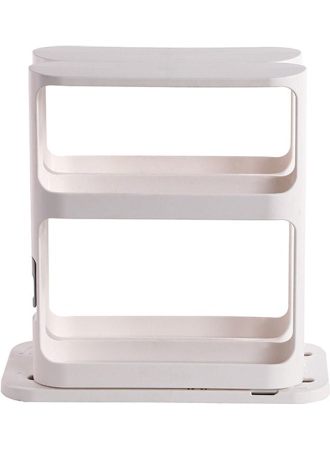 Pull And Rotate Spice Storage Rack White 28x13x27cm - Image 1