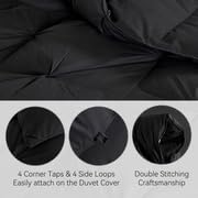 SNOWMAN Premium Down Comforter King Size, Luxurious All Season Duvet Insert with Cotton Blended Fabric, 44oz Fill Weight Pinch Pleat Design Hotel Bedding Comforter (Black,106"x90") - Image 5