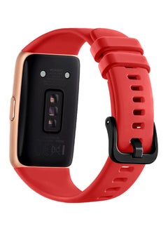 CATANES Huawei Band 6 / Honor Band 6 Fitness Tracker Replacement Silicone Band Adjustable Waterproof Smart Watch Strap with Buckle Red  - Image 3