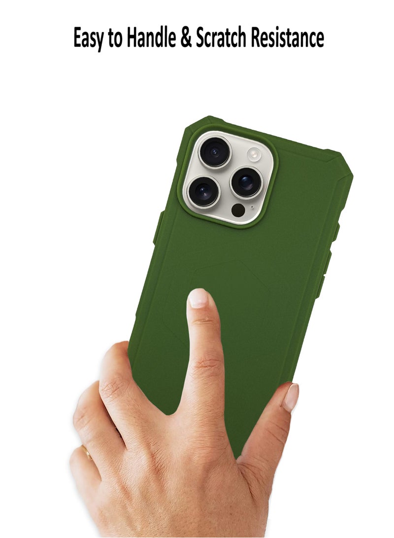 Waldic Apple iPhone 16 Pro Premium UAG Case | Premium Silicone  Case Cover Designed for Apple iPhone 16 Pro | Apple iPhone 16 Pro Case Camera and Drop Protection Thin Protective Back Cover Case for Apple iPhone 16 Pro - Green - Image 3