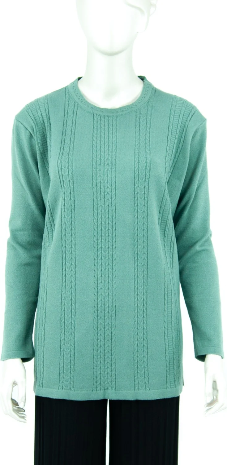 Oppland Women's Winter Self-Motif Round Neck Normal Cut Lycra Cotton Snowdrop Woven Mother Sweater