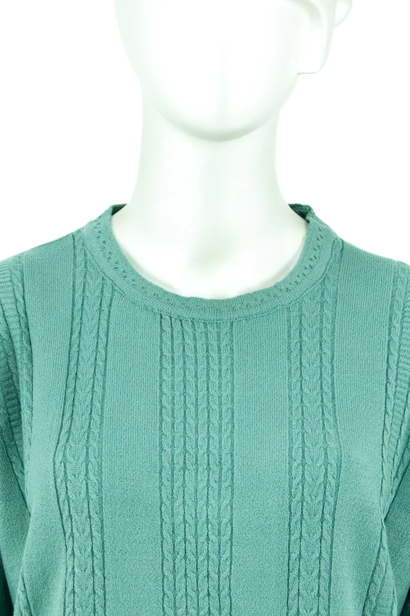 Oppland Women's Winter Self-Motif Round Neck Normal Cut Lycra Cotton Snowdrop Woven Mother Sweater