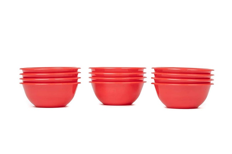 Coolkart Dinner Set 18 Pcs Set Plain Color,Dinner Plate Full Plate 6 pcs,Side Plate 6 pcs,Bowl 6 Pcs (Red) - Image 3