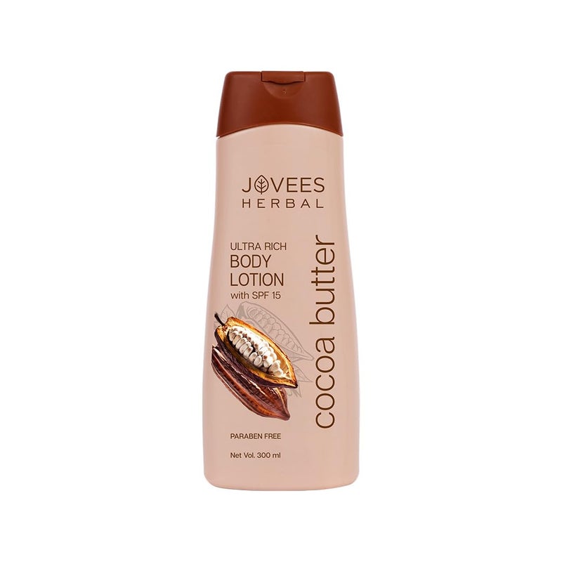 Jovees Cocoa Butter Body Lotion Provides Deep Moisturisation  Non Sticky Body Moisturizer With Cocia Butter  Winter Body Lotion For Smooth and Healthy Looking Skin  For Very Dry Skin 300ml - Image 1