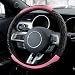 Wogomz Car Steering Wheel Cover Leather Steering Wheel Covers Protector Comfortable Breathable Cars Wheel Cover Fits 15 Inch Universal Interior Car Accessories for Most Vehicles Pink - Image 2