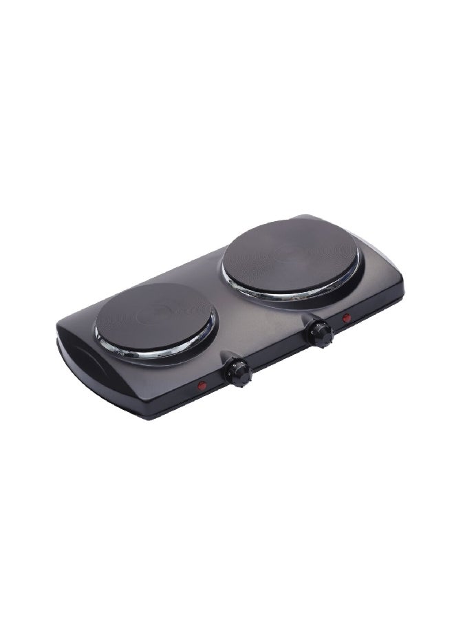 homix 2500W Thermo Insulated Non Stick Coating Double Hotplate Electric Stove Black JB-2016 - Image 2
