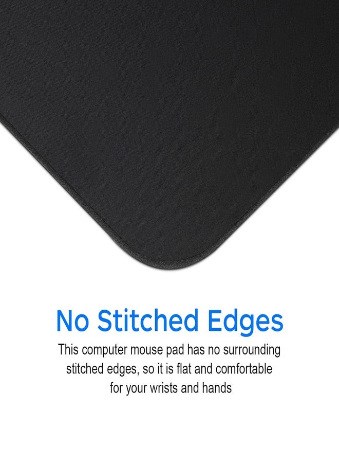 JIKIOU Mouse Pad with Comfortable Edge, 3 Pack Premium-Textured & Washable Mousepad Bulk with Non-Slip Rubber Base, Mouse Pads for Computers, Laptop, PC, Office & Home, 9.45 x 7.87 in, Black - Image 3