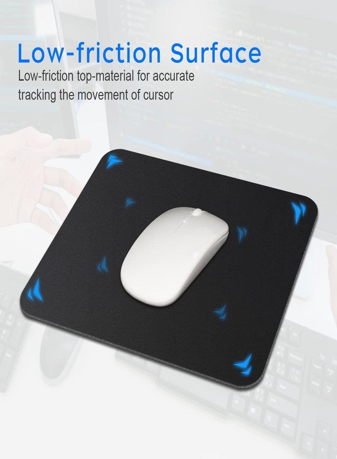 JIKIOU Mouse Pad with Comfortable Edge, 3 Pack Premium-Textured & Washable Mousepad Bulk with Non-Slip Rubber Base, Mouse Pads for Computers, Laptop, PC, Office & Home, 9.45 x 7.87 in, Black - Image 5