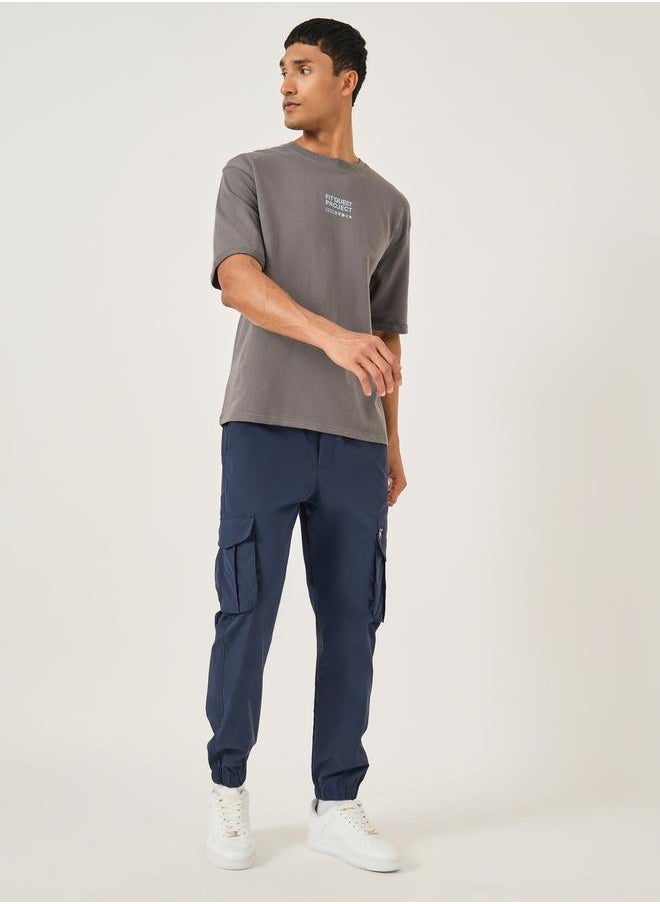 Fort Collins Mid Rise Regular Fit Joggers with Drawstring by Styli  - Image 2