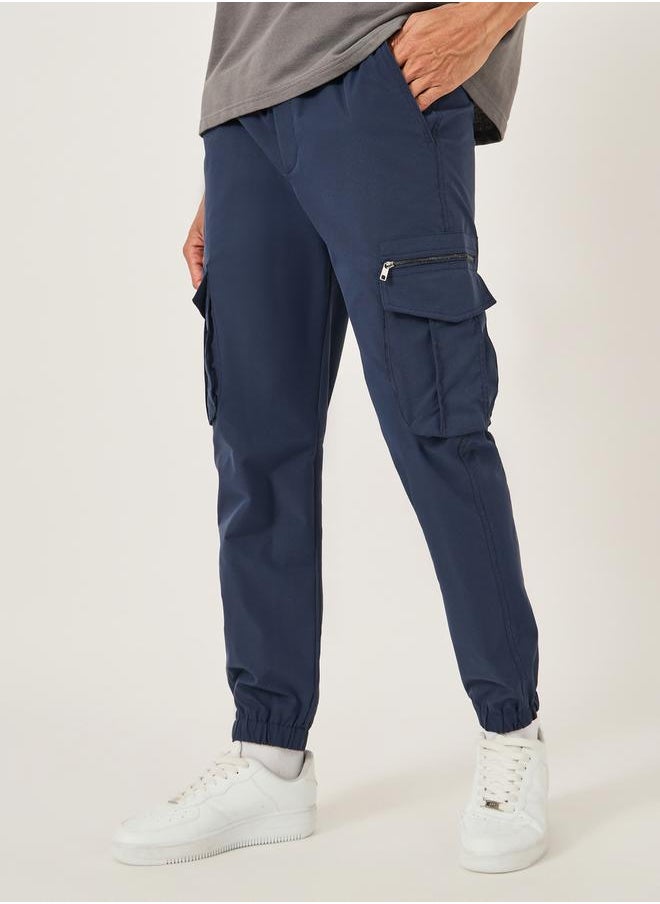 Fort Collins Mid Rise Regular Fit Joggers with Drawstring by Styli  - Image 1