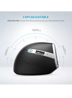 Excefore Ergonomic Mouse, Wireless Vertical Mouse, Rechargeable Optical Mice, 6 Button Vertical Mouse with USB Receiver, Silent Mouse with Adjustable DPI 1000/1600/2400, Compatible with Windows and MAC OS  - Image 5
