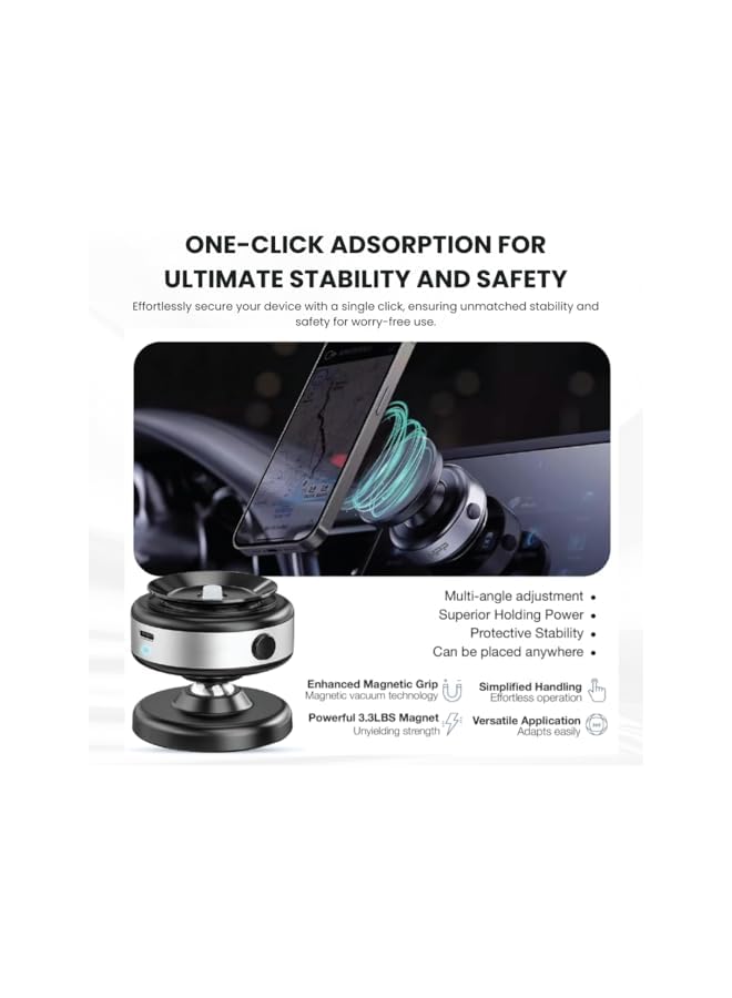 Green Tiger 360° Magnetic Suction Phone Holder – Universal Vacuum Adsorption Bracket for Car, Glass Screens, Wall Tiles, Mirror, Gym – Suction Cup Mount for Metal and Glass Surfaces - Image 3