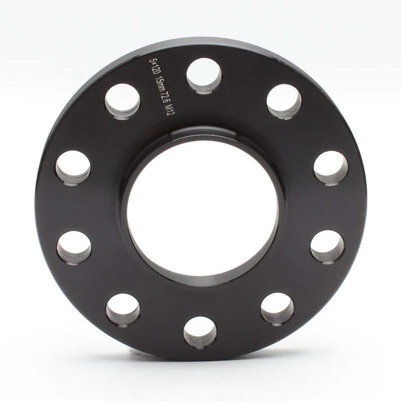 ZY WHEEL 2pcs 15mm Black Hubcentric 5x120 Wheel Spacers 72.6mm bore with 10pc Lug Bolts (12x1.5) Compatible for Many BMW E36 E46 E90 E92 E60 318i 323i 325i 328i 330i 335i 525i 545i Z3 Z4 Z8 M3 X1 - Image 2