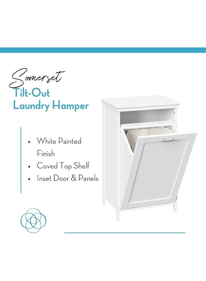 RiverRidge Somerset Tilt-Out Laundry Hamper, White  - Image 2