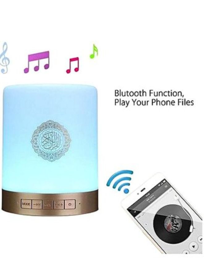 Touch Lamp Portable Quran SpeakerLED Lamp | Bluetooth Speaker with Translation in Many Languages White - Image 2