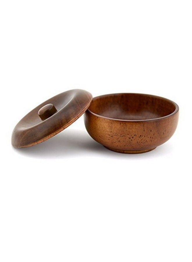 Grandslam Wooden Shaving Bowl With Lid Shaving Soap Bowl For Men Easy To Lather Fits Wet Shaving (Oak Wood) - Image 1