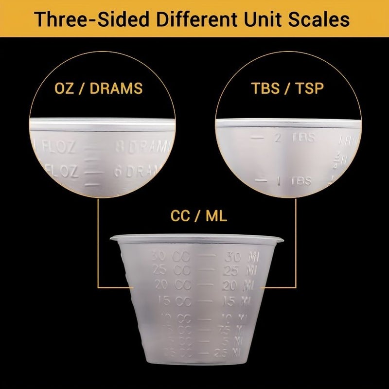 100 Graduated Plastic Mixing Cups Stackable Spray Gun Paint Trays For Professional DIY Art And Model Craft Supplies - Image 4