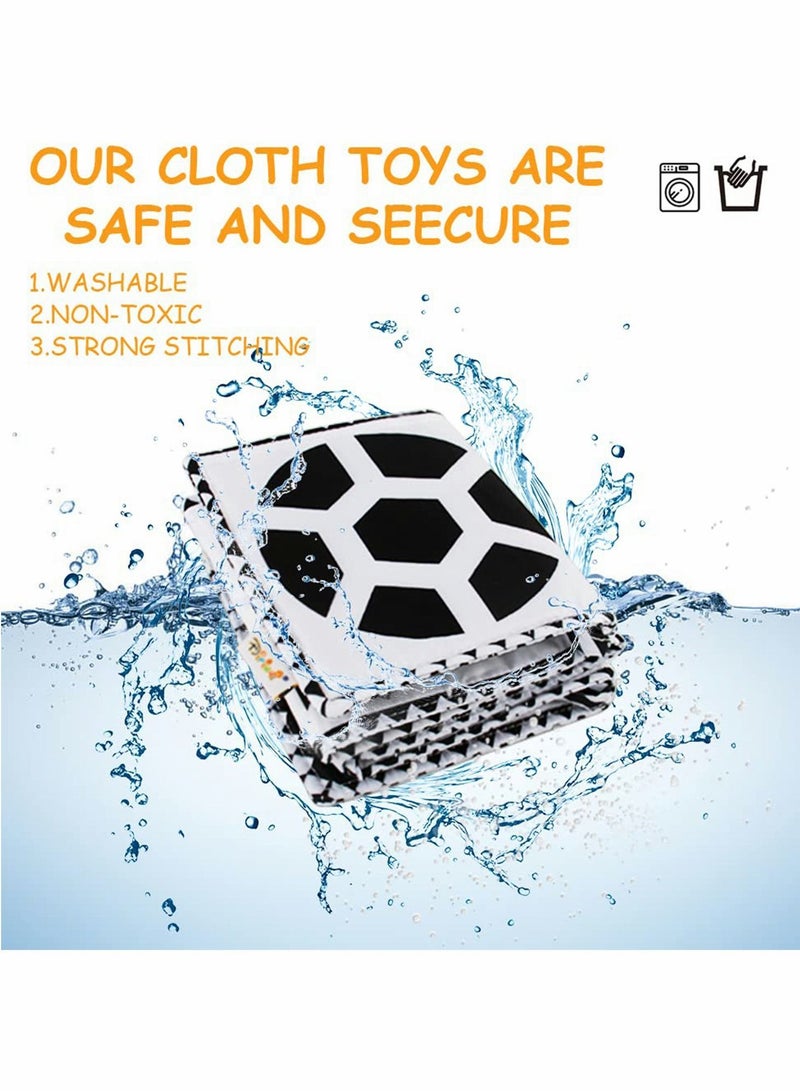 NIBEMINENT Black and White Cloth Books High Contrast Baby Book for Early Education, Infant Tummy-time Mat, Three-Dimensional Can Be Bitten Tear Not Rotten Paper 0-3 Years Old Toys - Image 5