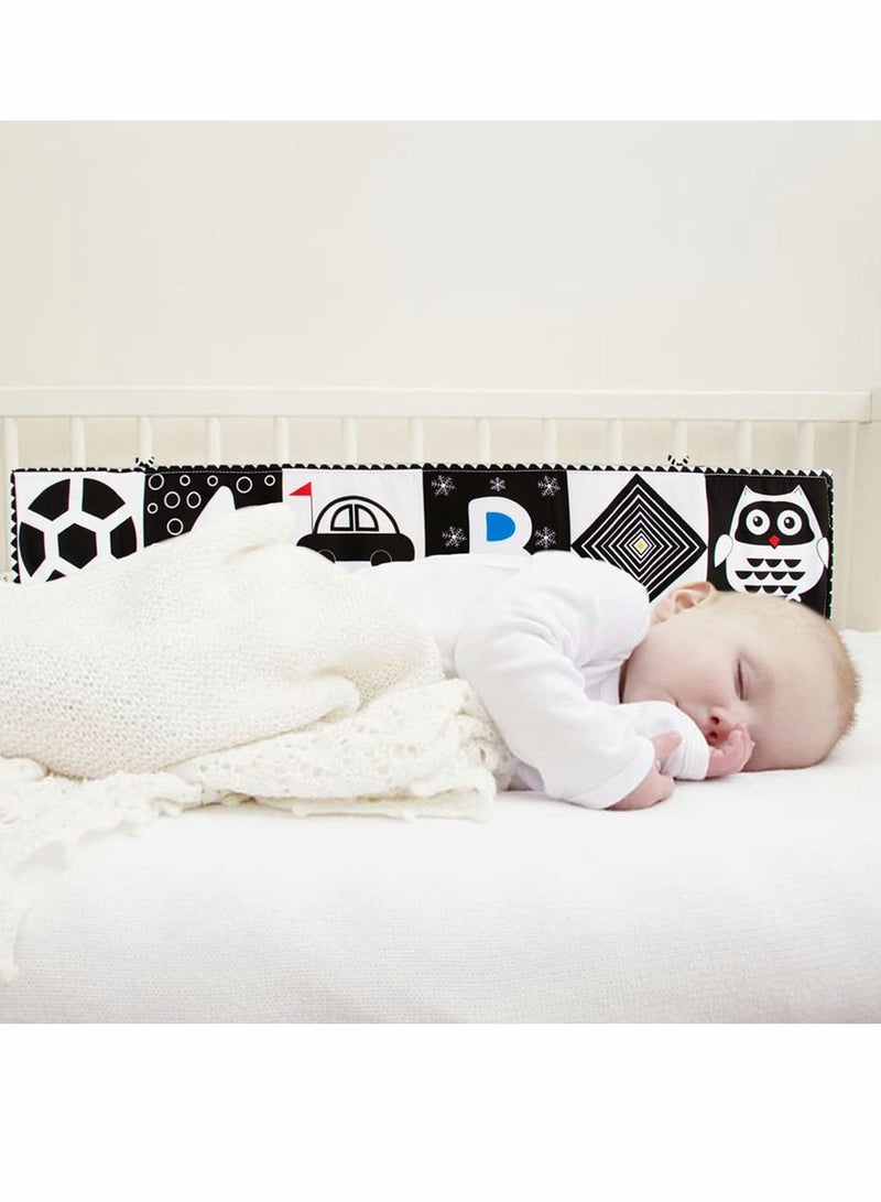 NIBEMINENT Black and White Cloth Books High Contrast Baby Book for Early Education, Infant Tummy-time Mat, Three-Dimensional Can Be Bitten Tear Not Rotten Paper 0-3 Years Old Toys - Image 4