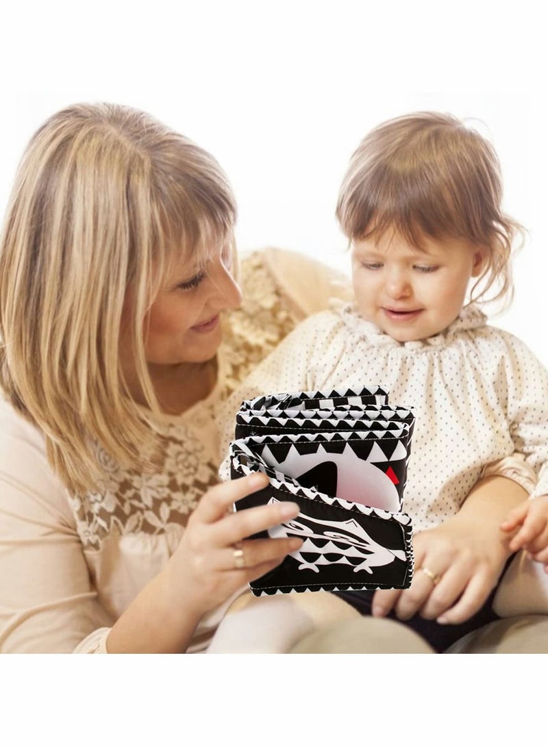NIBEMINENT Black and White Cloth Books High Contrast Baby Book for Early Education, Infant Tummy-time Mat, Three-Dimensional Can Be Bitten Tear Not Rotten Paper 0-3 Years Old Toys - Image 3