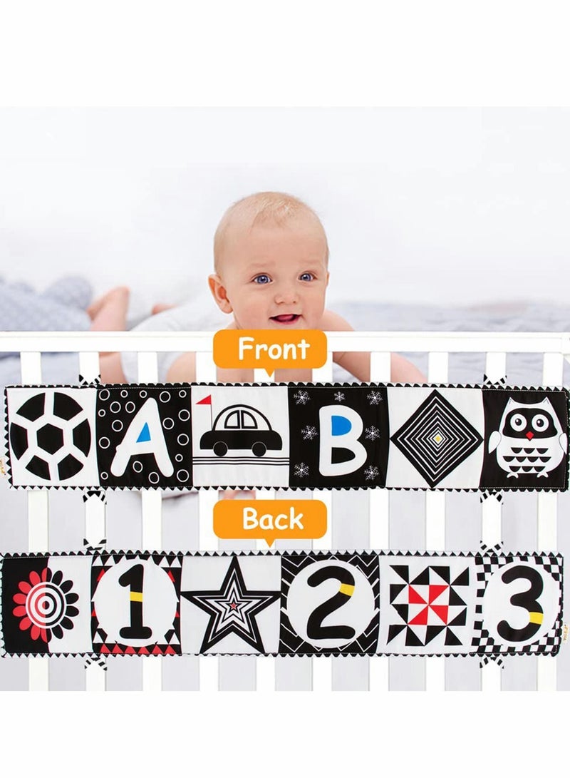 NIBEMINENT Black and White Cloth Books High Contrast Baby Book for Early Education, Infant Tummy-time Mat, Three-Dimensional Can Be Bitten Tear Not Rotten Paper 0-3 Years Old Toys - Image 2