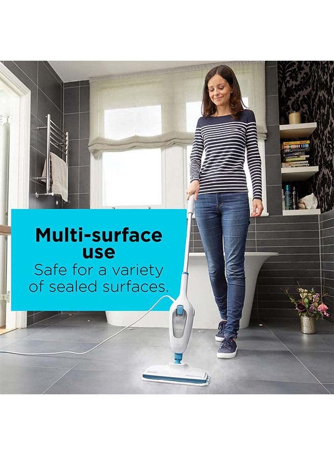 BLACK+DECKER Steam Mop, Superheated Steam, 180° Swivel Steering , Microfiber Pad, 4m Cable, Safe on All Sealed Floors, for Home & Office, ECO Friendly, 1300 W FSM13E1-B5 White/Blue - Image 5
