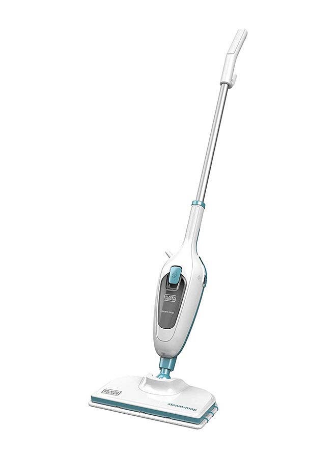 BLACK+DECKER Steam Mop, Superheated Steam, 180° Swivel Steering , Microfiber Pad, 4m Cable, Safe on All Sealed Floors, for Home & Office, ECO Friendly, 1300 W FSM13E1-B5 White/Blue - Image 2