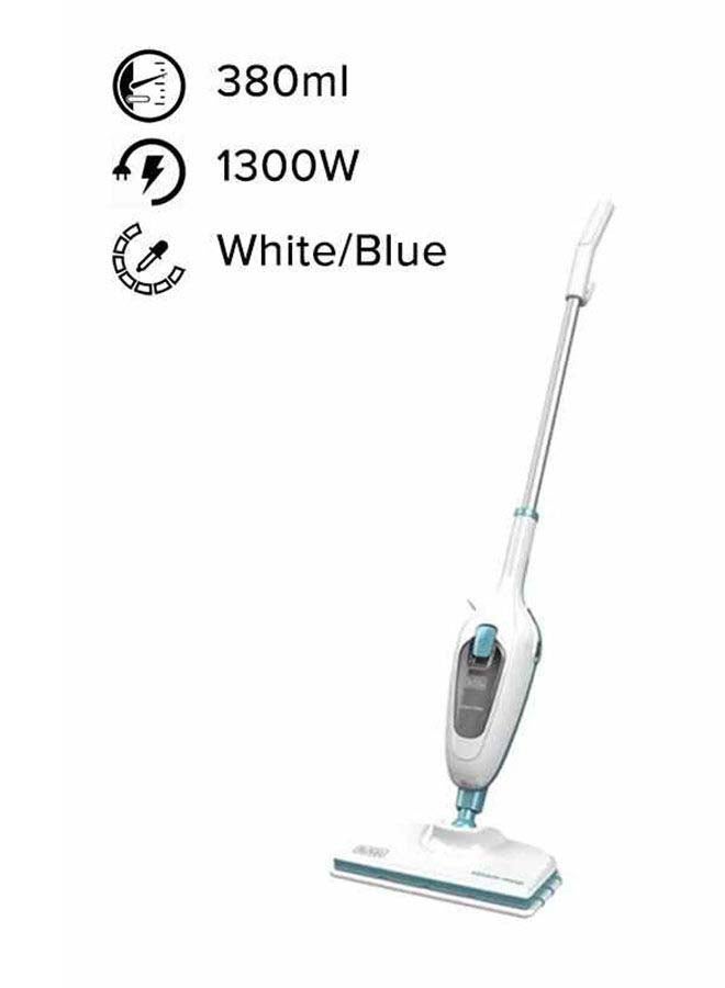 BLACK+DECKER Steam Mop, Superheated Steam, 180° Swivel Steering , Microfiber Pad, 4m Cable, Safe on All Sealed Floors, for Home & Office, ECO Friendly, 1300 W FSM13E1-B5 White/Blue - Image 1