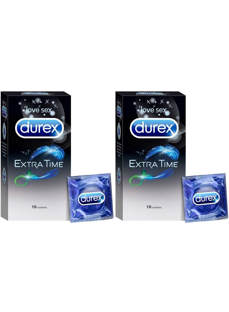 Durex Pack Of 2 Durex 10-Piece Extra Time Condoms - Image 1