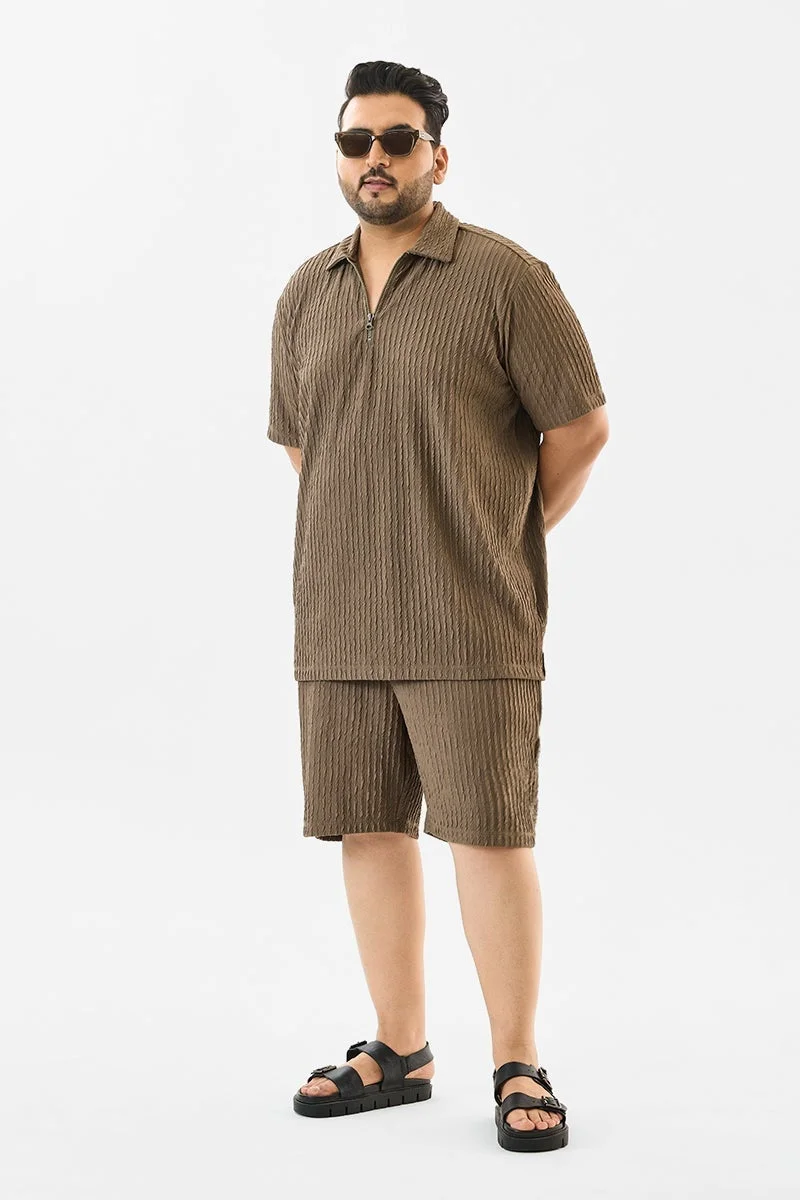 سنيتش تيشيرت بولو بسحاب مقاس كبير بقصة عادية