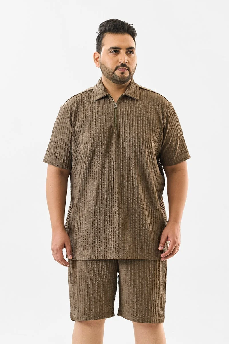 سنيتش تيشيرت بولو بسحاب مقاس كبير بقصة عادية