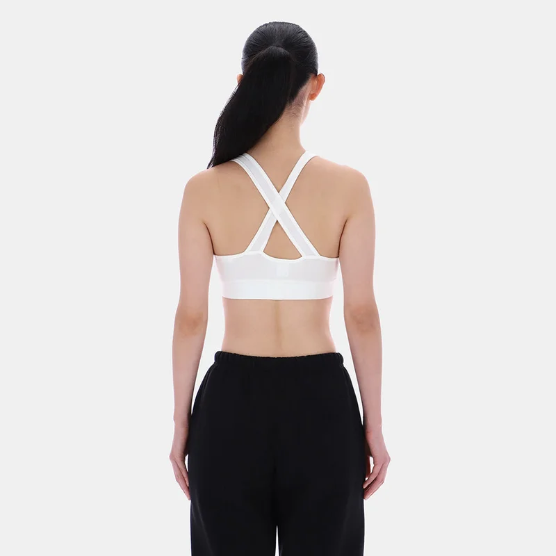 Reebok Chalk Reebok Bristol Bra Top with Foil Logo Print Women's Bra - Chalk for Women | Best Price UAE
