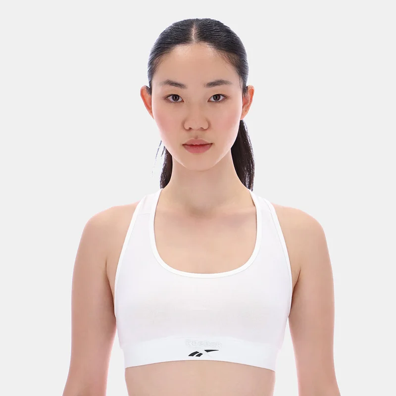 Reebok Bristol Bra Top with Foil Logo Print Women's Bra - Chalk
