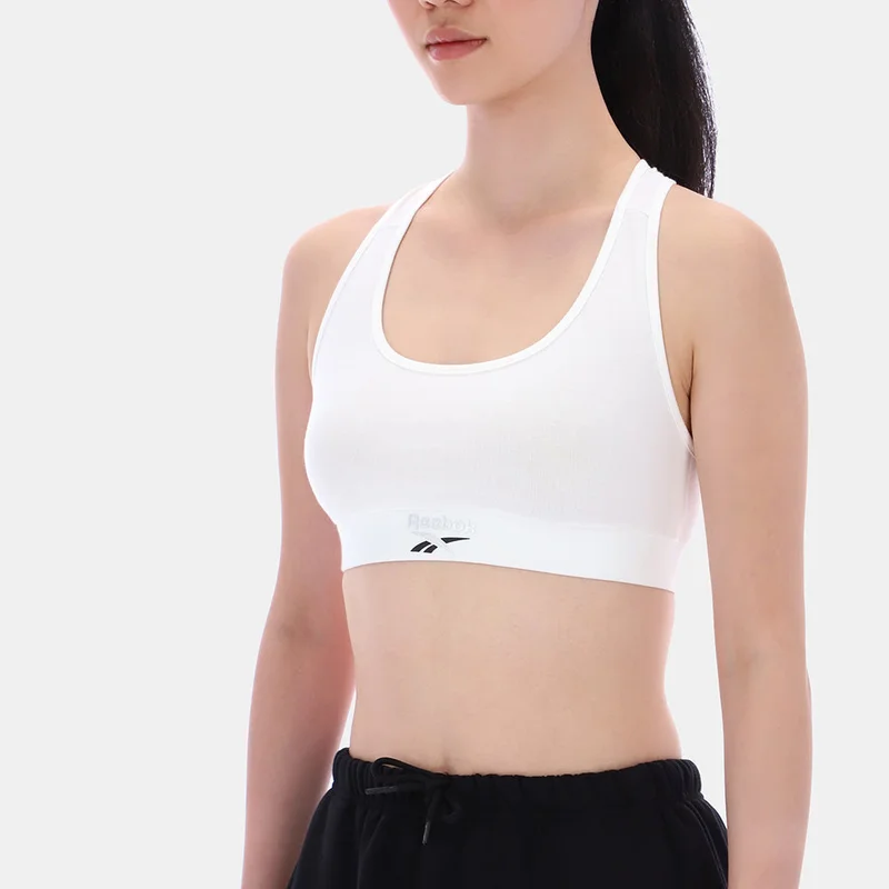 Reebok Chalk Reebok Bristol Bra Top with Foil Logo Print Women's Bra - Chalk for Women | Best Price UAE