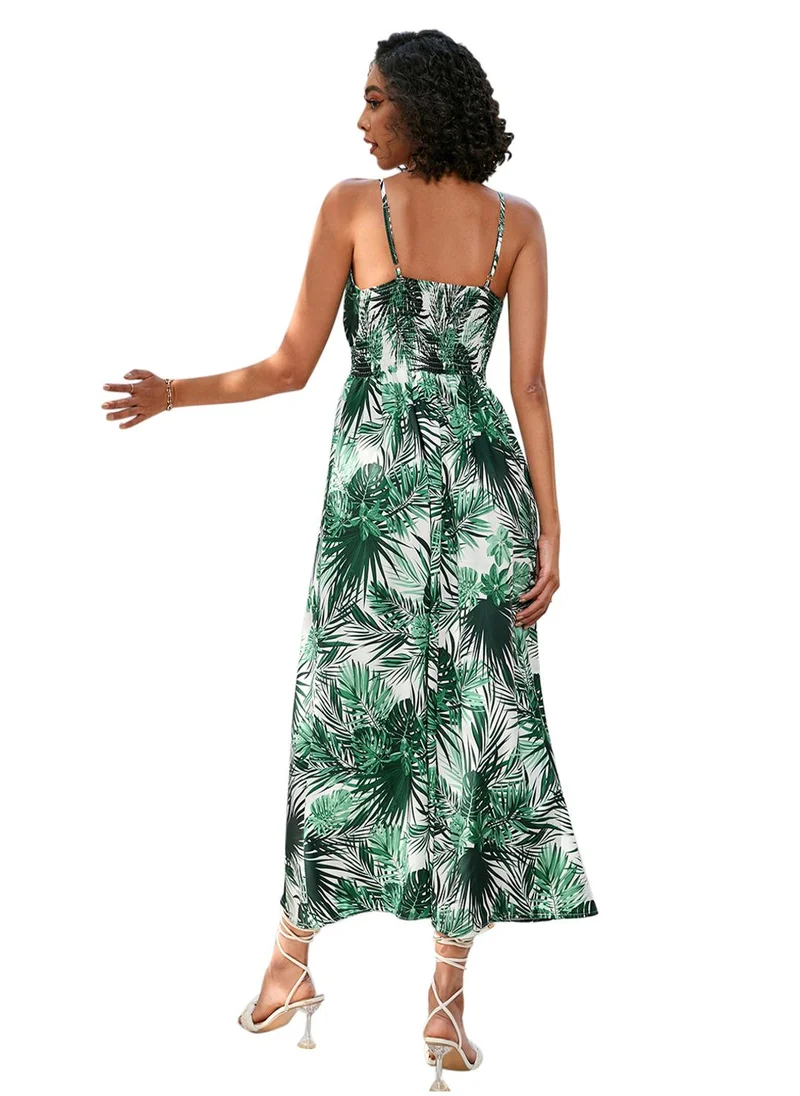 YUNIQEE Tropical Print Midi Dress
