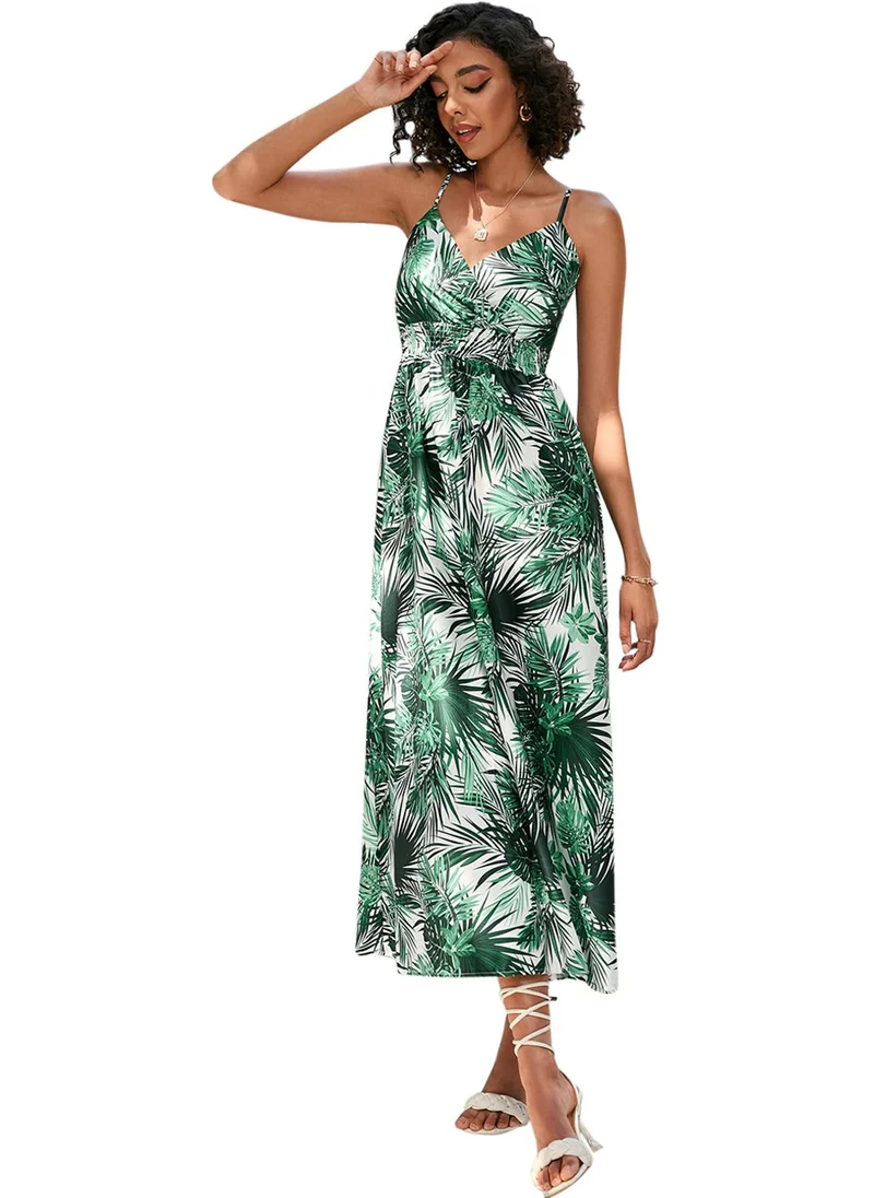 YUNIQEE Tropical Print Midi Dress