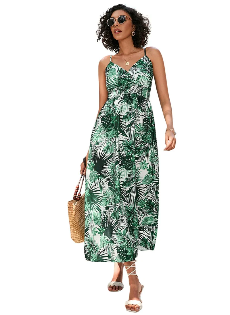 YUNIQEE Tropical Print Midi Dress