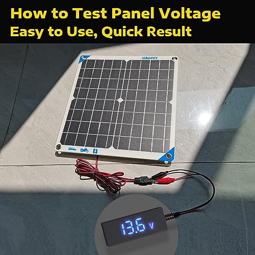 SUNAPEX Digital Battery Voltage Tester - Battery Voltmeter with LCD Display and Alligator Clips - 6V 12V 24V 48V Battery Checker for Golf Cart Motorcycle RV Marine Car & Off-Grid Solar Batteries - Image 4