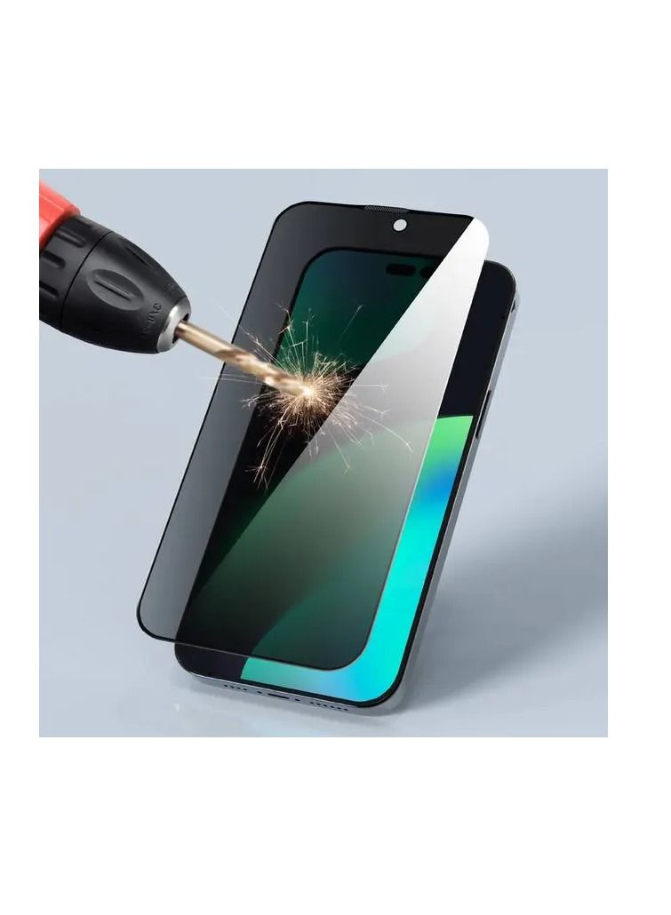 devia Van Series Full Screen Privacy Twice-Tempered Glass for iPhone 14 Pro (6.1") - Black - Image 3