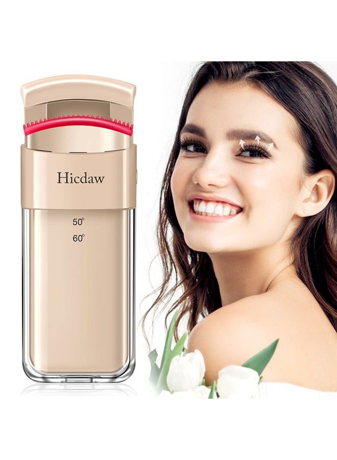 Hicdaw Heated Eyelash Curler Electric Eye Lash Curlers with Built-in Curved Comb Silicone Pad 2 Heating Modes Quick Natural Curling Long Lasting - Image 1