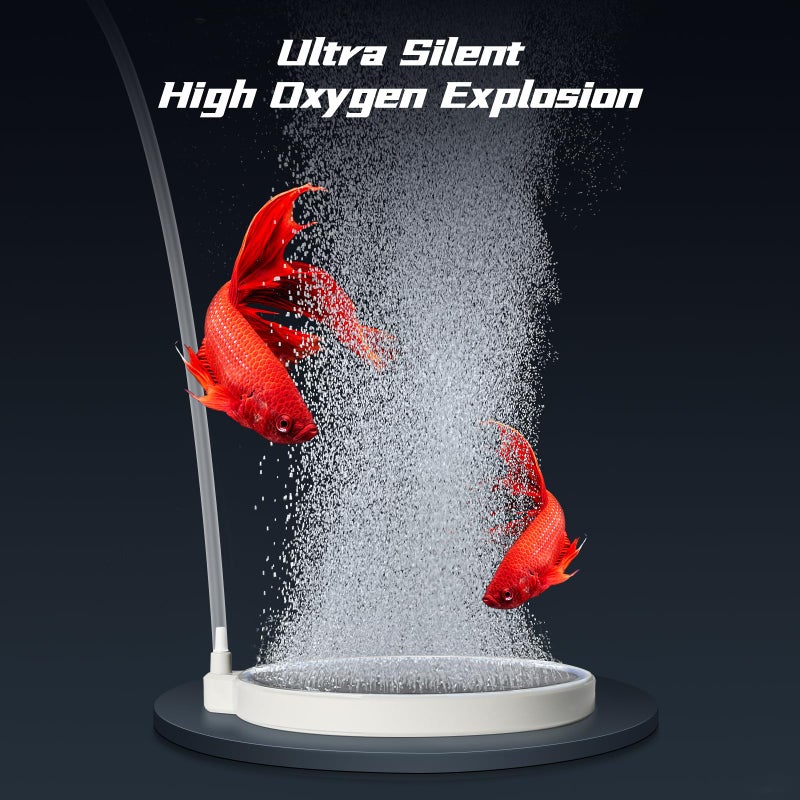 UPETTOOLS Fish Tank Nano Air Stone - 1.97 Inch Aquarium Bubbler, Ultra-High Dissolved Oxygen Diffuser, Aquarium Oxygen Aerator Bubbler Stone for 5 to 30 Gallon Tanks (Air Pumps not Included) - Image 2