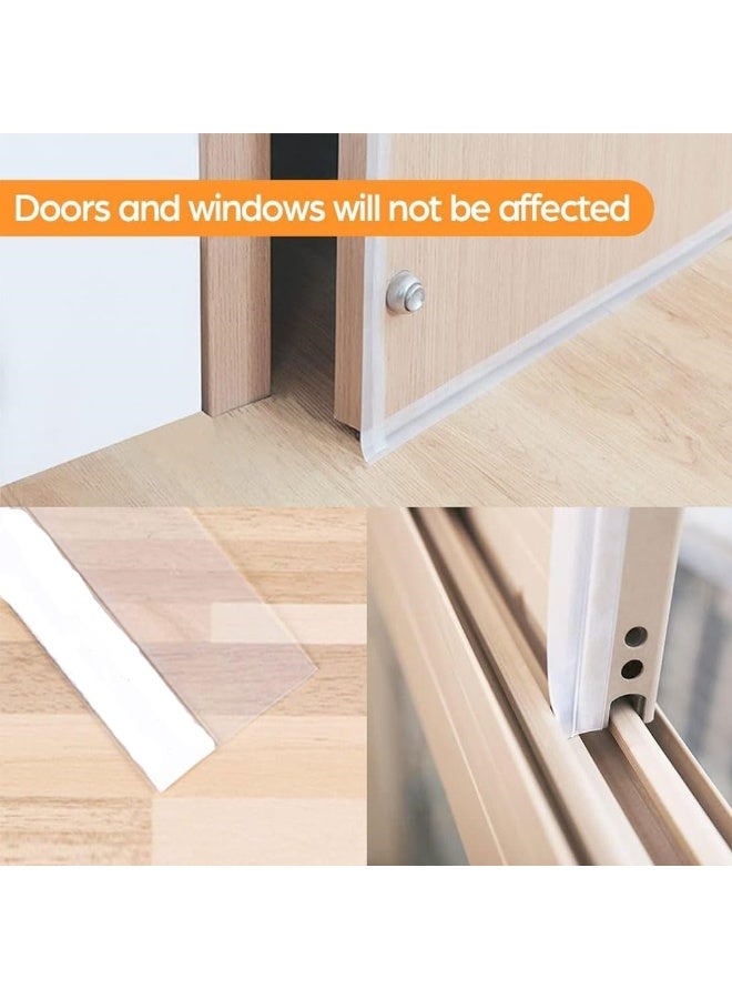 VIUAUAX 5 Meters Weatherstrip, Silicone Door Sealing Strip, Door, Window Soundproof Panel, With  Adhesive Backing (35mm, Translucency) - Image 3