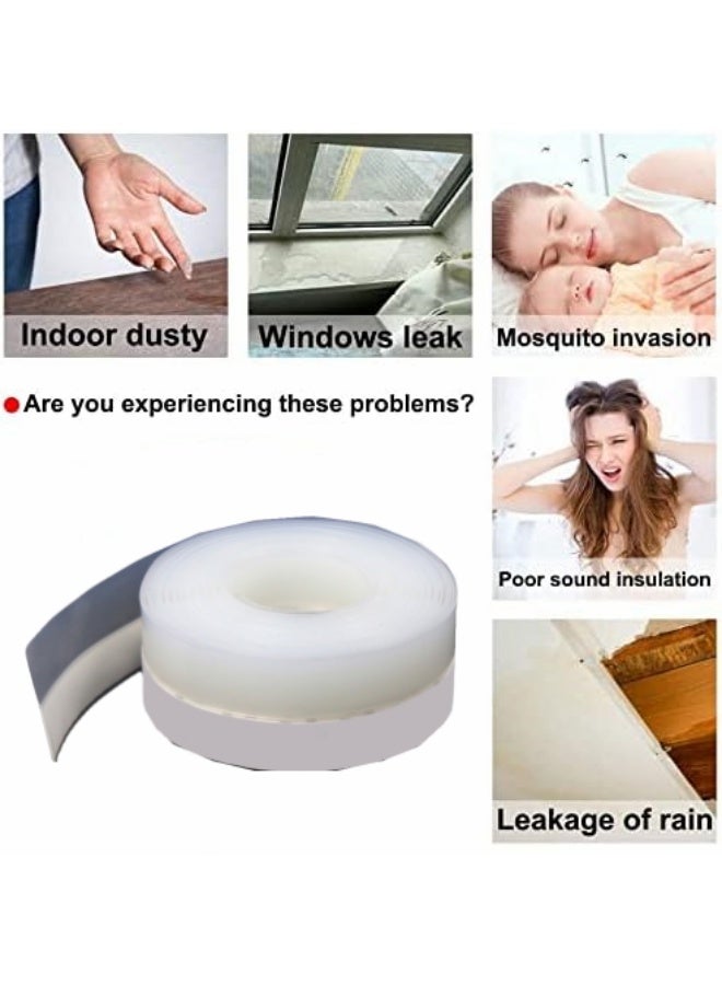 VIUAUAX 5 Meters Weatherstrip, Silicone Door Sealing Strip, Door, Window Soundproof Panel, With  Adhesive Backing (35mm, Translucency) - Image 4